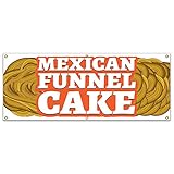 SignMission Mexican Funnel Cake 72' Banner Concession Stand Food Truck Single Sided, Size: 24' X 72'