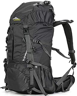 Loowoko Hiking Backpack 50L Travel Daypack Waterproof with Rain Cover for Climbing Camping