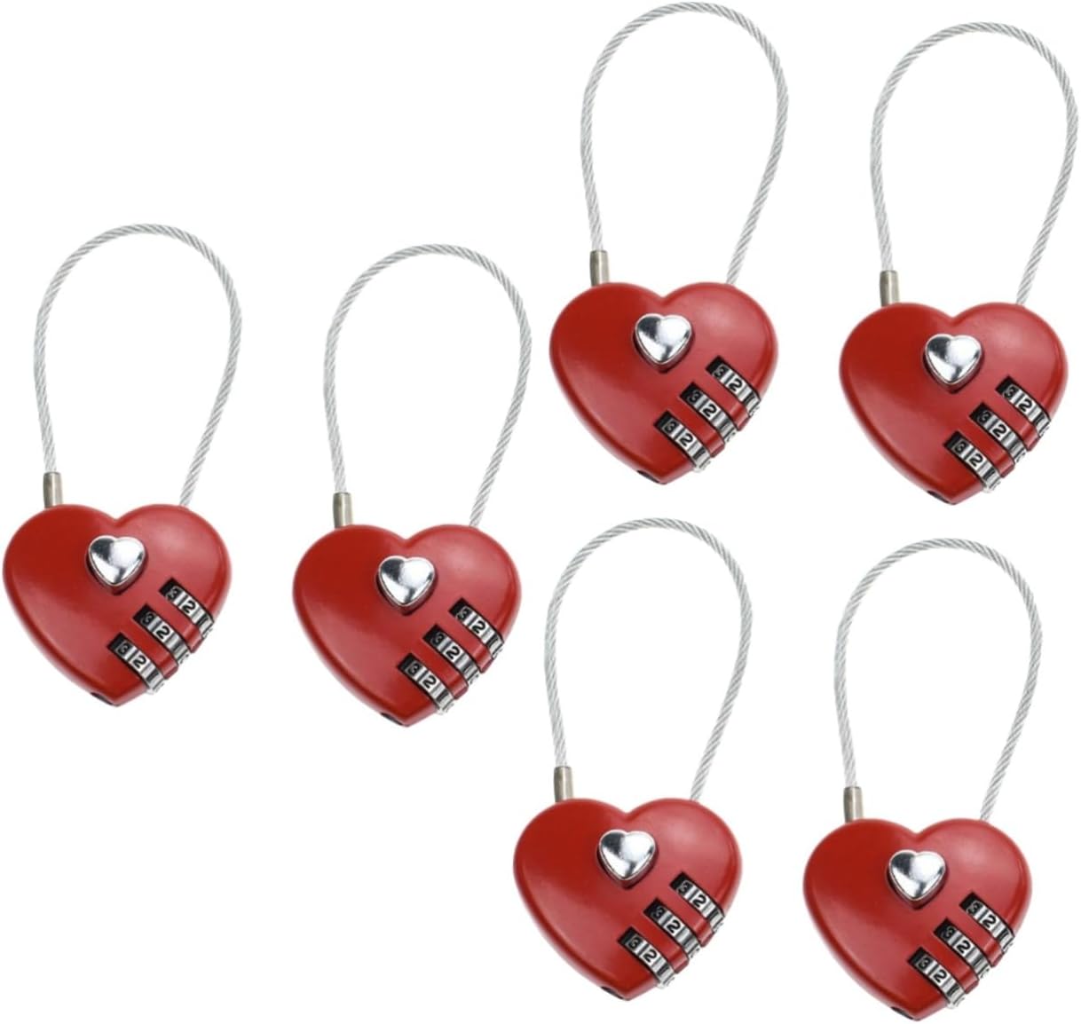 Hemobllo 3 Set Lucchetto Per Bagagli Lucchetto Per Bagagli Da Viaggio Con Chiave Lucchetto A Combinazione Per Valigia Lega Di Zinco Rosso Facile Da Usare 2 Pezzi * 3