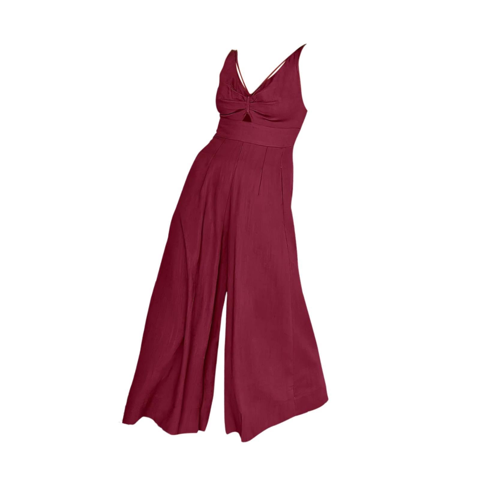 heavenglow Meadawgs®Womens Jumpsuit Hollow Out Pleated Long Romper 2025 Outfits Wide Leg Rompers L|Clothing Shoes & Accessories|Womens Clothing|Jumpsuits & Rompers-picture-41