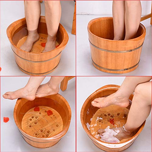 Spa de pies de madera con masaje y cubierta 25 cm miniatura 3