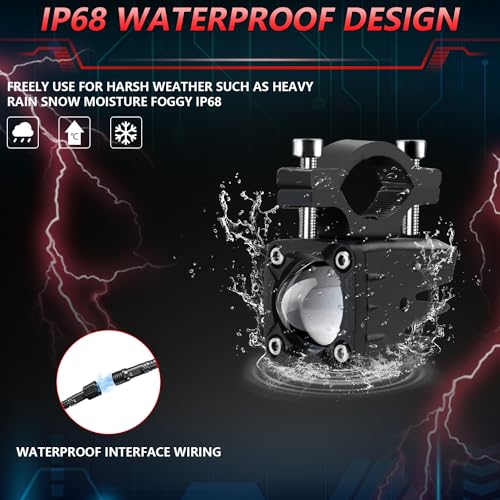 Tirpresmos M1 PLUS Motorcycle Auxiliary Led Light Kit Driving Spotlights 6 Light Modes White/Amber/Red Strobe Fog Light thumb #6