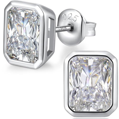 Ohrstecker Silber 925 Herren Ohrringe Damen Stecker Herren Silber Weißgold Diamant Ohrstecker Zirkonia Damen Ohrringe