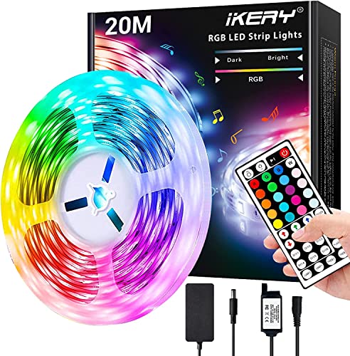 IKERY LEDテープライト20M RGB 両面テープ SMD5050 高輝度 PSE認証 4ピン 調光調色 ledテープ 間接照明 取付簡単 工具不要 入電電圧100V-240V