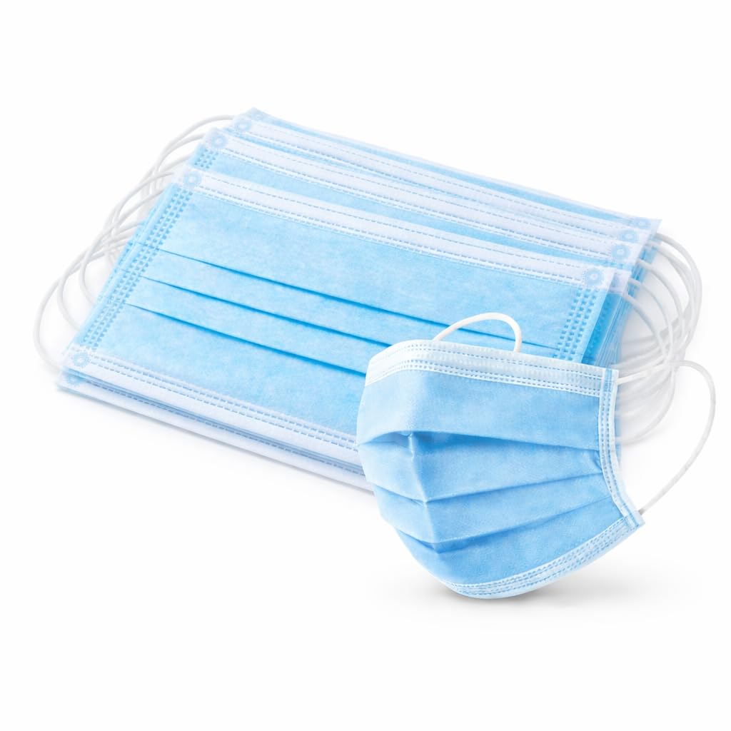 Em Yeraz 100 PCS 3 Ply Blue Disposable Face Mask Filter Protection Face Masks.