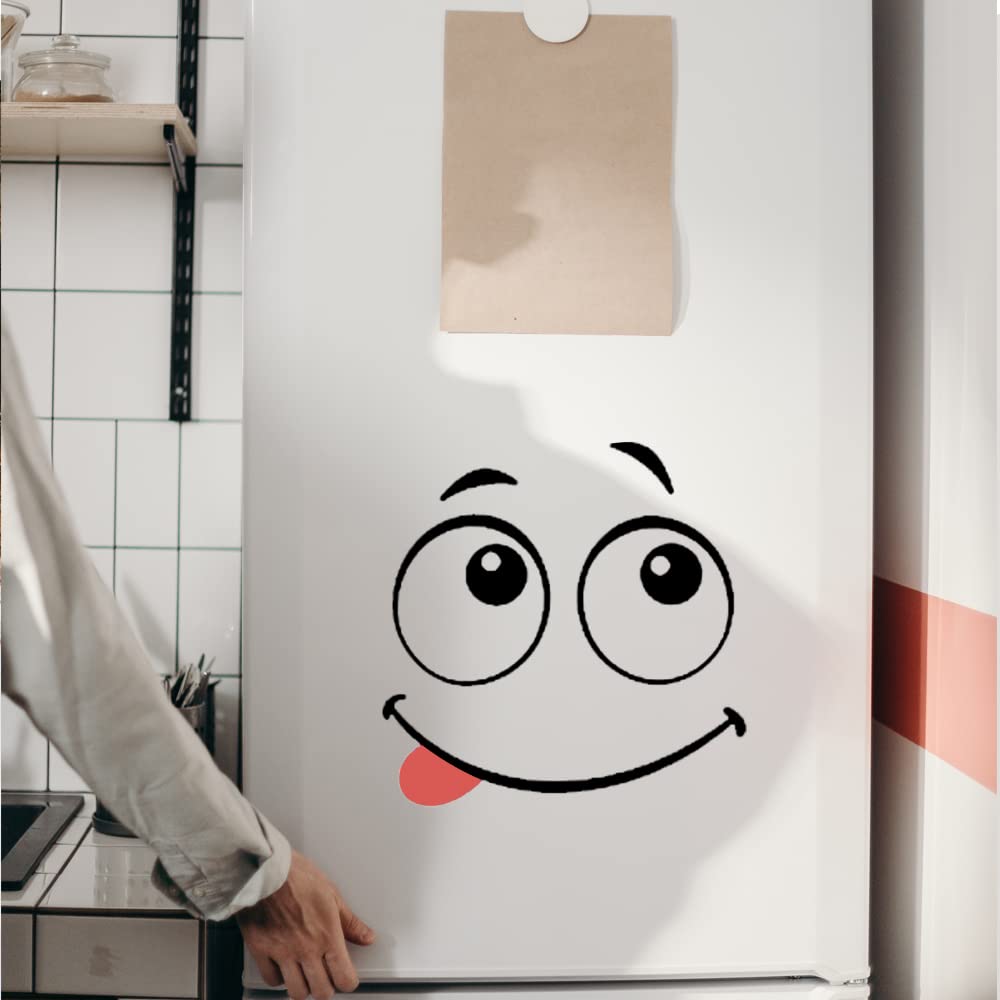 Lot De 10 Autocollants Décoratifs Pour Poubelle - 30 X 20 Cm, Motifs Yeux Et Bouche, En PVC Imperméable