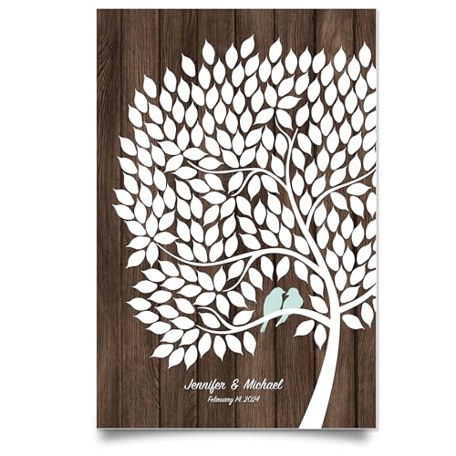 Personalized Wedding and Anniversary Guest Book Poster - Customizable Tree