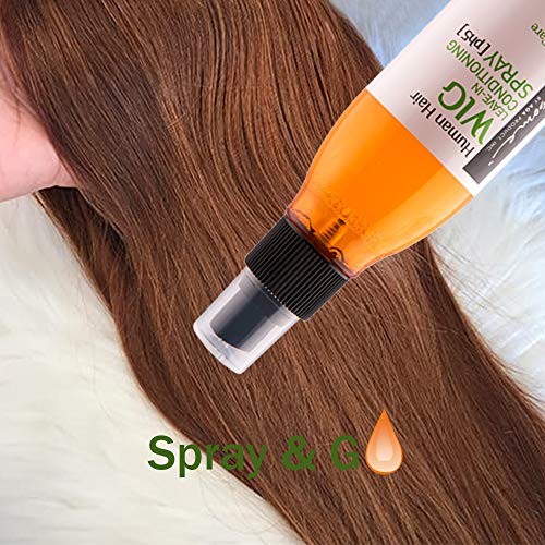 Image of Awesome Human Hair Wig Leave in Conditioner Spray, pH5, Detangler & Easy Combing, Promoting Silkiness, Shine & Freshness, preventing Dryness (7 fl oz) | Wig milk moisturizer spray with camellia oil; hydrates human hair wigs, restores shine, easy combing