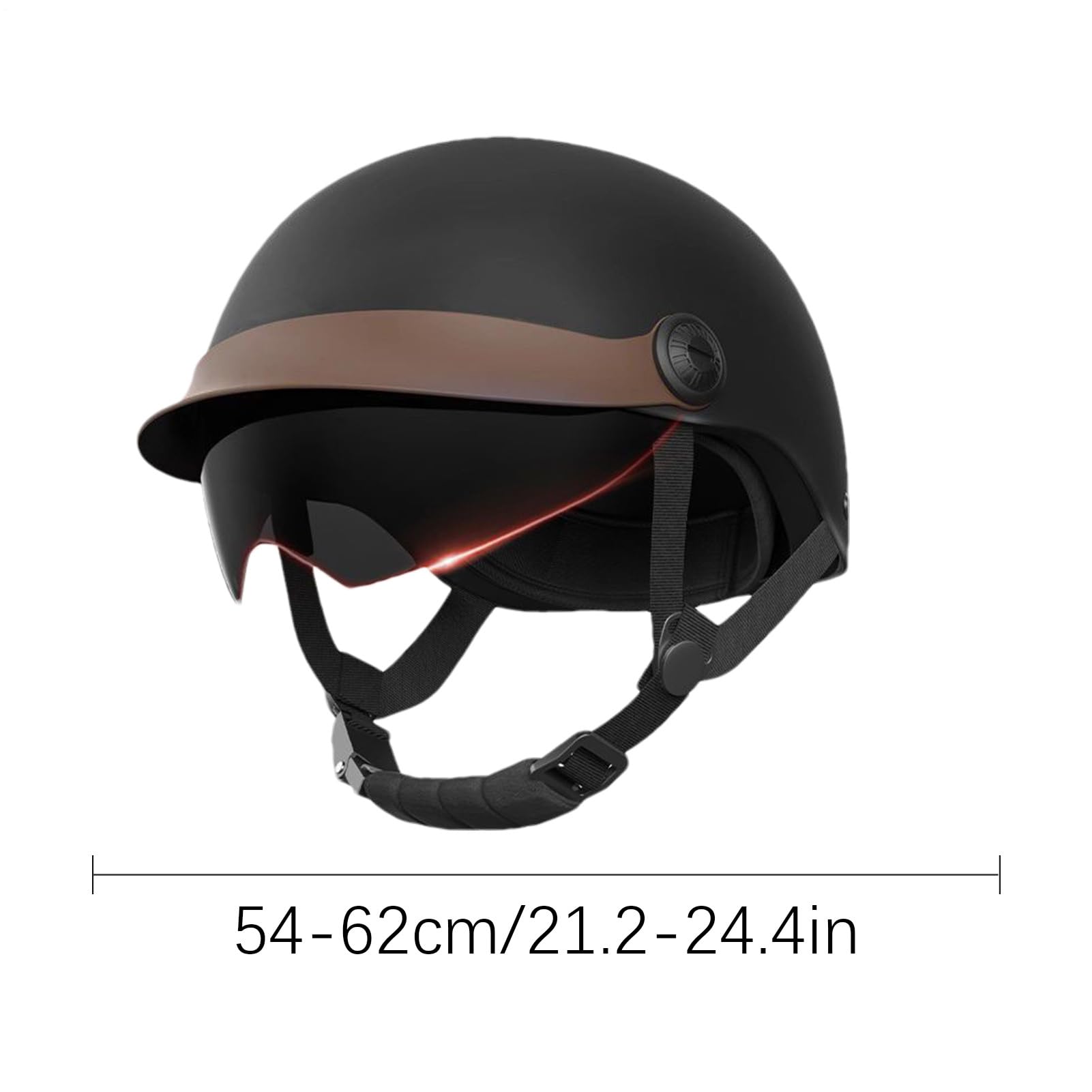 Casco per scooter, 54 – 62 cm, casco jet ABS, visiera per scooter, casco da skater, ventilazione, facile da skateboard, per bicicletta, skateboard, scooter, bambini, adulti