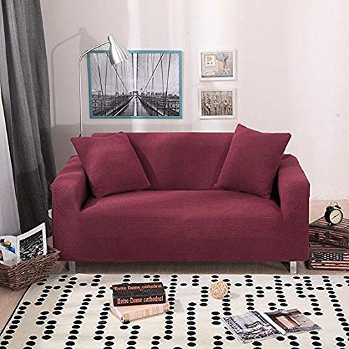 Sofaslipcover stretch 4 places et protège canapé uni anti-rides