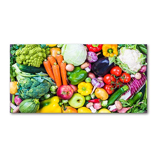 Dosseret en verre 140x70cm fond de hotte cuisine légumes colorés splashback