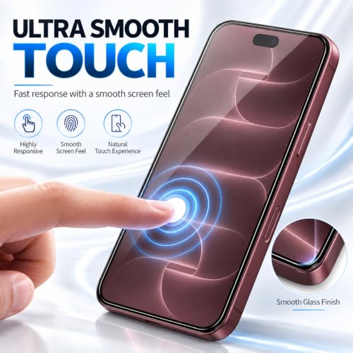 Image of FIRST MART Tempered Glass for iPhone 18 Pro, 9H 0.3 mm Full-Glue Screen Protector with Cable Protector, 3D Edge-to-Edge, HD Clear, Case-Friendly, Black, Pack of 1