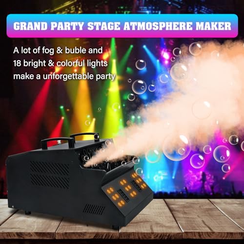 Tcfundy TCFD-SE0000004-BK Fog Bubble Machine 3000W Smoke Machine With 18 Rgb Led Lights Dmx Stage Lighting Fogger Effect thumb #1