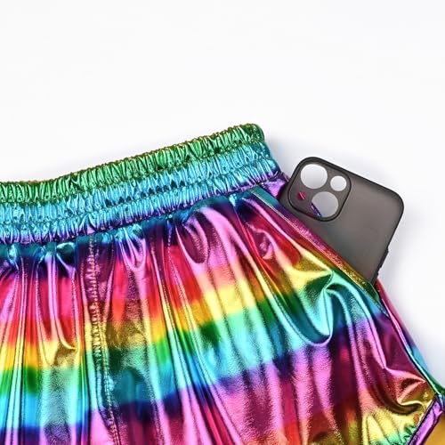 Image of Perfashion Girls Metallic Shorts Sparkly Shiny Hot Pants Gold /Silver /Pink Outfit