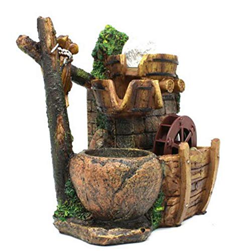 Fonte de Água Decorativa Resina Cascata Iluminação de Led GT744 - Lorben