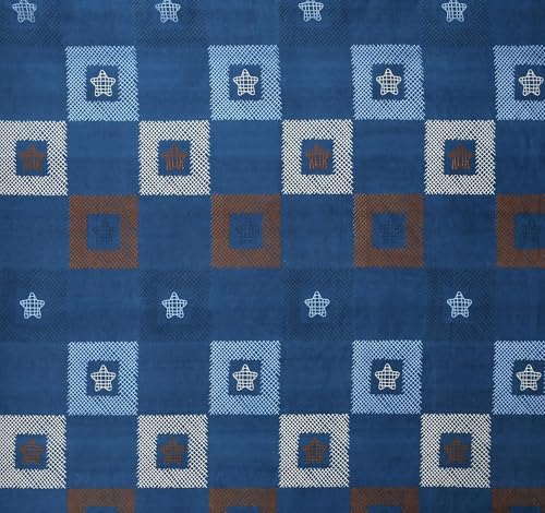 Image of VOMZER Premium 320 TC Fitted Bed Sheet with Full Elastic - Deep Pocket Design - Wrinkle Resistant Fitted Bedsheet 36x72 Single Blue Jali