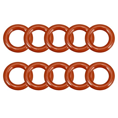 sourcingmap Silicone O-Ring, 17mm OD, 10mm ID, 3.5mm Width, VMQ Seal Rings Gasket, Red, Pack of 10, 10mmx17mmx3.5mm