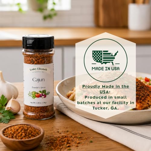 Image of Lesley Elizabeth Cajun Traveler's Spices - Authentic Cajun Seasoning Blend for Chicken, Shrimp, Pork & Veggies | Bold Creole & Southern Flavor | Gourmet Rub for Grilling & Cooking