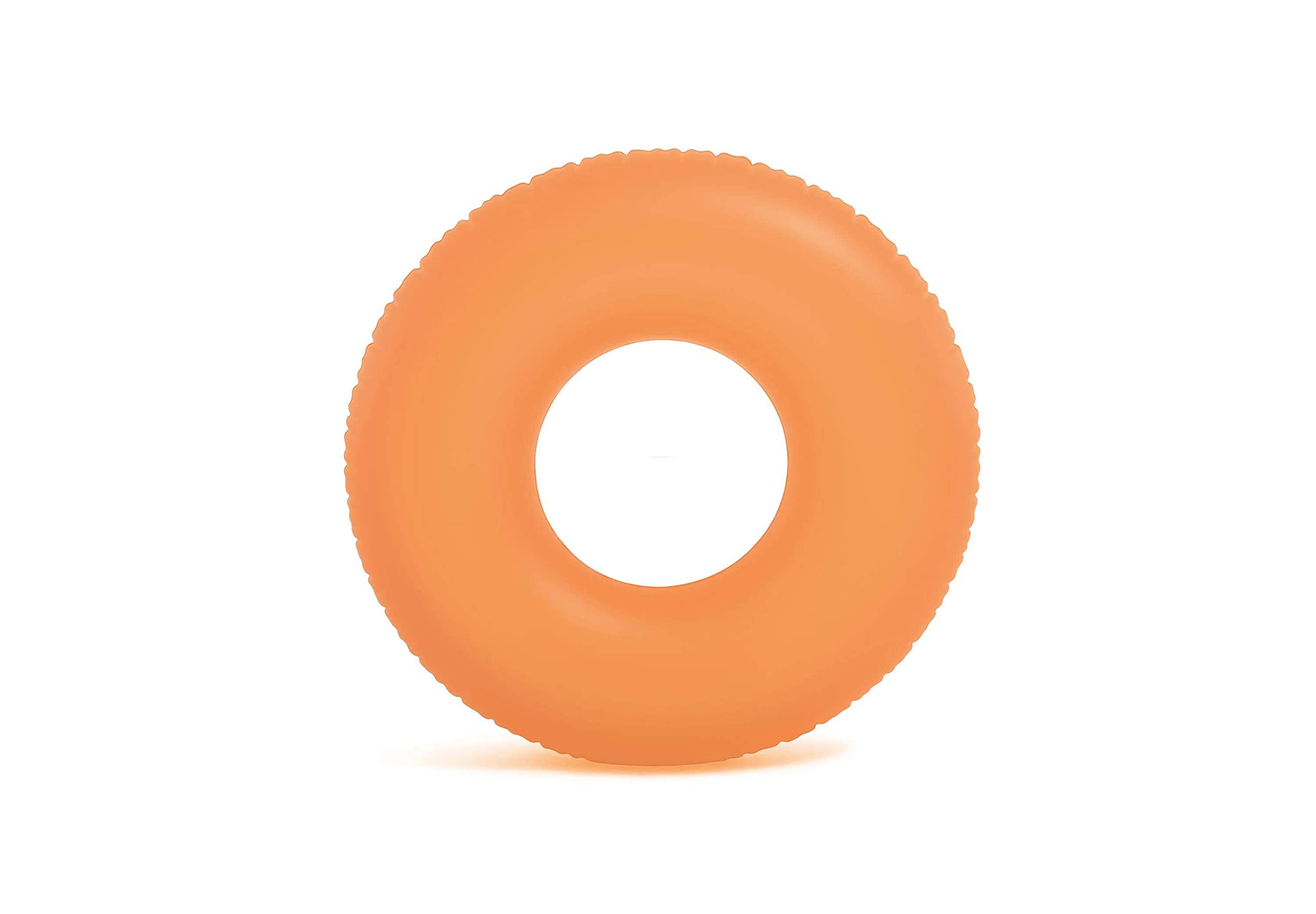 Intex Neon Frost Inflatable Swim Ring 91cm, Kids Pool Float, Assorted Multicolour Water Tube for Pool and Beach Use Max 60kg