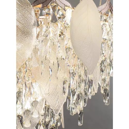 Suspension LED à intensité variable et lustre rond en cristal - 5
