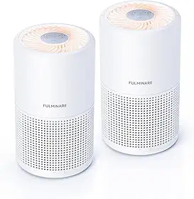 Purificador de ar HEPA, filtro de ar, purificador de ar silencioso com luz noturna, pequeno purificador de ar portátil para casa, escritório, sala de estar (2)