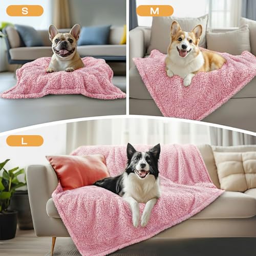 Image of Luciphia 1 Pack 3 Calming Dog Blanket Fluffy Premium Fleece Pet Blankets Soft Sherpa Throw for Dogs Puppy Cat Pink Small (23 inch x16 inch)