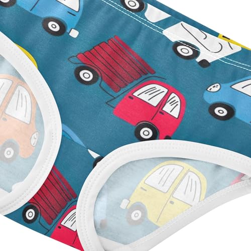 Toddlers Underwear Floral 2t Cotton Cute Panties Girl Bright Undies Kids Briefs Cute Cars Trucks Blue4