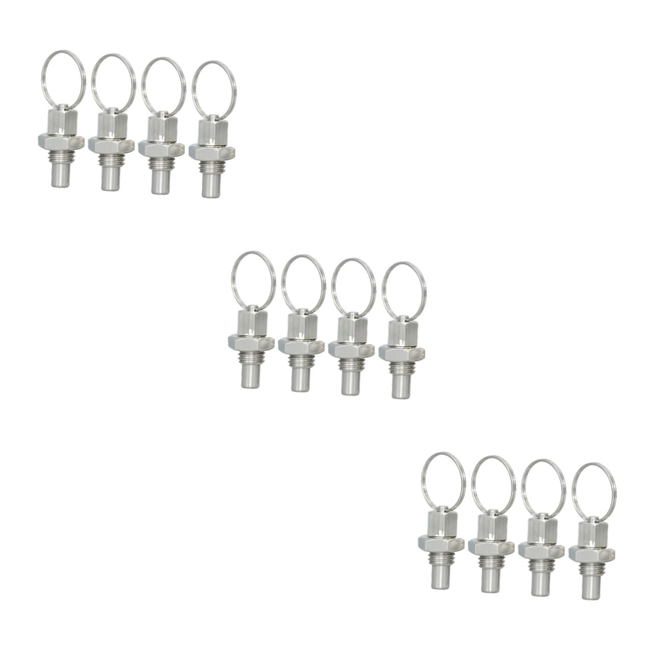 Uonlytech 3sets Stainless Steel Spring Pin Spring Plunger Hand-Retractable Threaded Plunger Versatile for Machines 4pcs*3