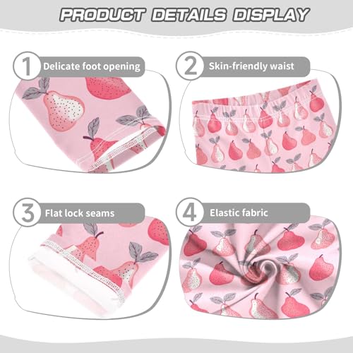 Girls Leggings Pink Pear Pink Soft Toddler Leggings for Girls Kids Pants Size 4T-10T3