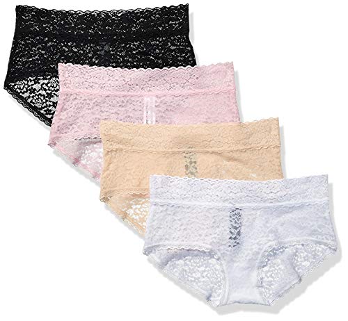 Amazon Essentials Women's Comfortable Lace Stretch Hipster Underwear, Pack of