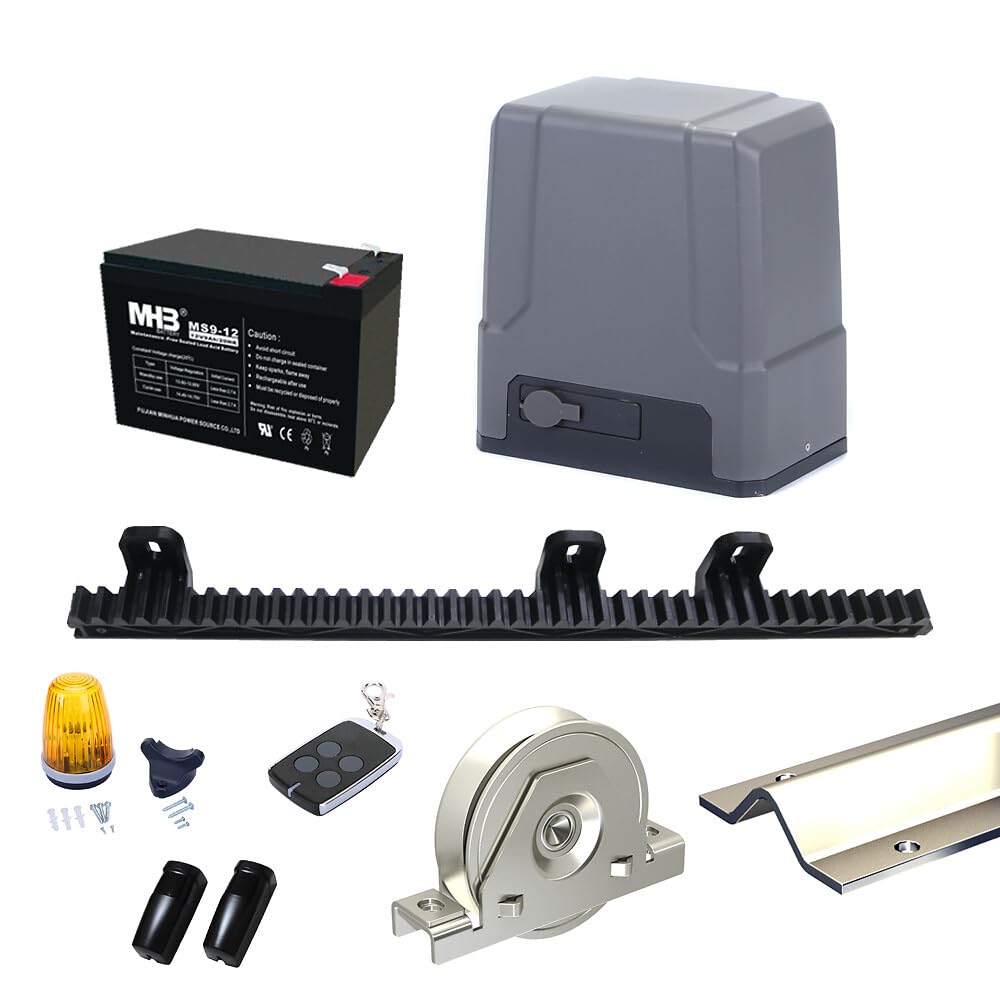 Kit de motorisation SLID'UP MC500 avec rails et galets pour portail coulissant 500 kg