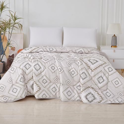 MANEMI Edredon Estampado con Relleno de Fibra para Cama 150CM, Invierno 240 x 260cm, Tejido Suave y 100% Poliéster