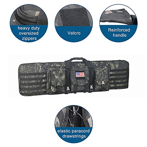 Double Long Bag Transportation Case Outdoor Tactical Cases Water Dust Resistant, Bag For Hunting,Available Length In 48"(Black Multicam) #TOP5
