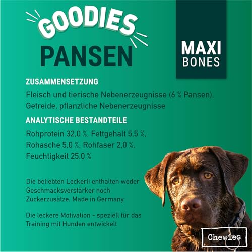 Chewies Hundeleckerli Training Maxi Pansen Knöchelchen - 200 g - Hundesnacks zuckerfrei & mit hohem Fleischanteil - ideal als Trainings-Leckerli für Ihren Hund