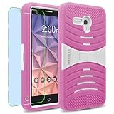 Alcatel OneTouch Fierce XL Case, INNOVAA Turbulent Armor Case W/ Free Screen Protector & Touch Screen Stylus Pen - White/Pink