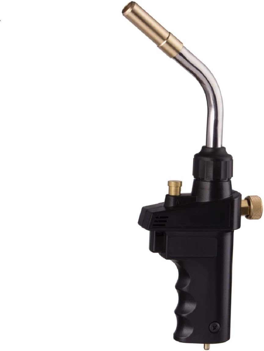 ALL SPLENDID YOU CAN MAKE ITSelf-Lighting Adjustable Swirl Flame Heavy-Duty Trigger-Start MAPP Propane Blow Torch (Brass, OD 9.6MM)