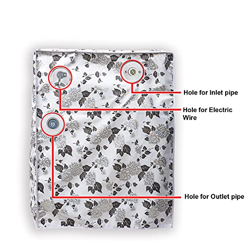 Image of Classic Front Load Washing Machine Cover Suitable for Bosch 5.5 Kg & 6 Kg (50cmsX63cmsX81cms, Half White & Grey)