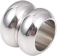 Vista 21 de Cuentas espaciadoras de acero inoxidable de 0.394 x 0.433 in ovaladas sueltas para hacer joyas de bricolaje, 10 unidades con agujero de 0.236