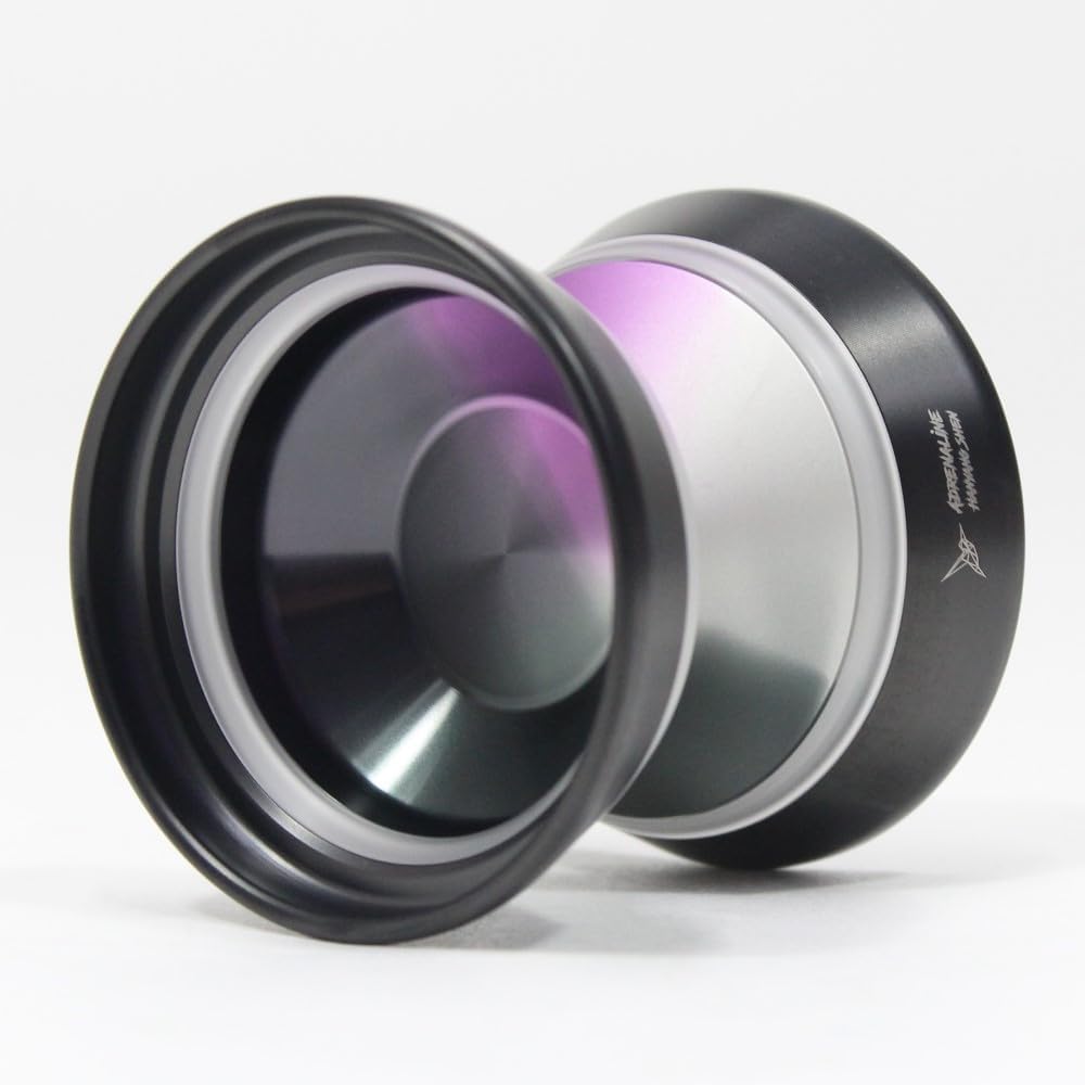 W1LD (Worldwide 1nnovative Leading Design) Adrenaline Yo-Yo - Tri-Material - Blaise Becker Signature YoYo (Purple Black Fade w/Clear PC Black Rim)