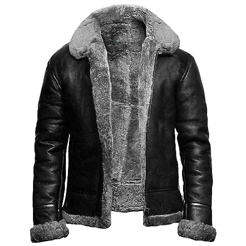 Manteau bombardier chaud et épais en similicuir de qualité supérieure