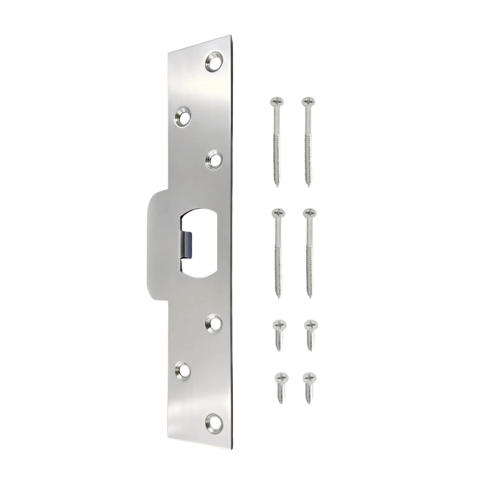 Elnwnnkc Silver Door Strikes Plate Security Device Combo Latches Deadbolts Strong Durability Easyly Install Heavy Duty Stainless Steel Security Reinforcement For Latches Deadbolts