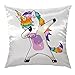 HGOD DESIGNS Unicorn Throw Pillow Case,Unicorn Cute Dabbing Funny Dab Dance Satin Cushion Cover Square Standard Home/Sofa Decorative for Men/Women 18x18 inch Multicolor