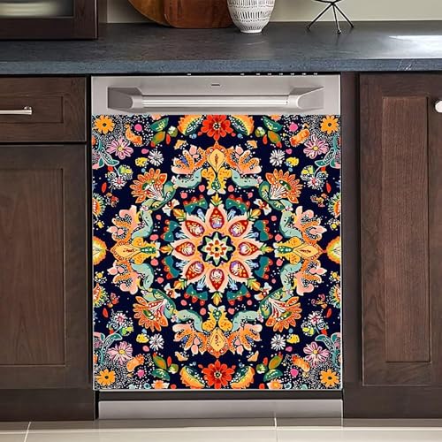 Image of BVBOX Dishwasher Magnet Cover 23 inchx26 inch, Reusable Magnetic Refrigerator Covers, Decorative Magnets Cover Fridge Door Skin Panel Stickers for Home Kitchen Appliance