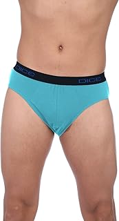 Dice Contrast Elastic Waist Solid Briefs for Men - Genzary M (Pack of 6)