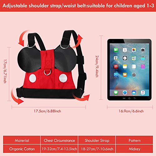 Toddlers Leash For Walking + Anti Lost Wrist Link Safety Wrist 4 In 1 For Toddlers, Child, Babies & Kids, Safety Harness Kids Walking Wristband Assistant Strap Belt (Mickey) #TOP2