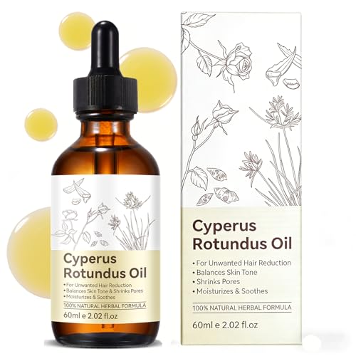 Cyperus Rotundus Oil Natural Cyperus Rotundus Oil for Hair Removal Reduces Body Hair Growth Moisturizes & Soothes The Skin Shrinkes Pores Suitable for All Skin Types 60ml