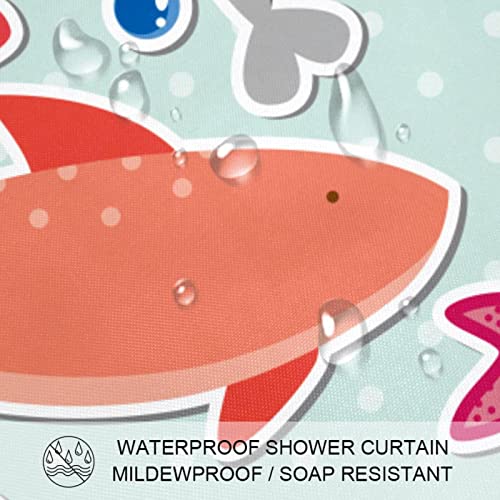 Rideau de douche animaux marins 183 cm grand format lavable - 4