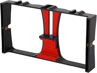 Caruner Soporte estabilizador de mango para grabación de vídeo para grabación de vlogging para smartphone, color rojo, Rojo -, Small