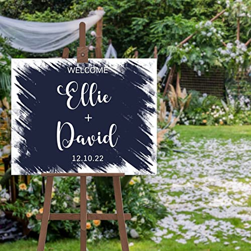 Panneau de bienvenue mariage minimaliste personnalisé 45x61 cm