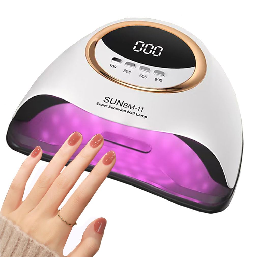 GRILLIN UV LED Nail Lamp, 280W Professional Nail Dryer, This Nail Lamp is Equipped With Automatic Sensor and LCD Display